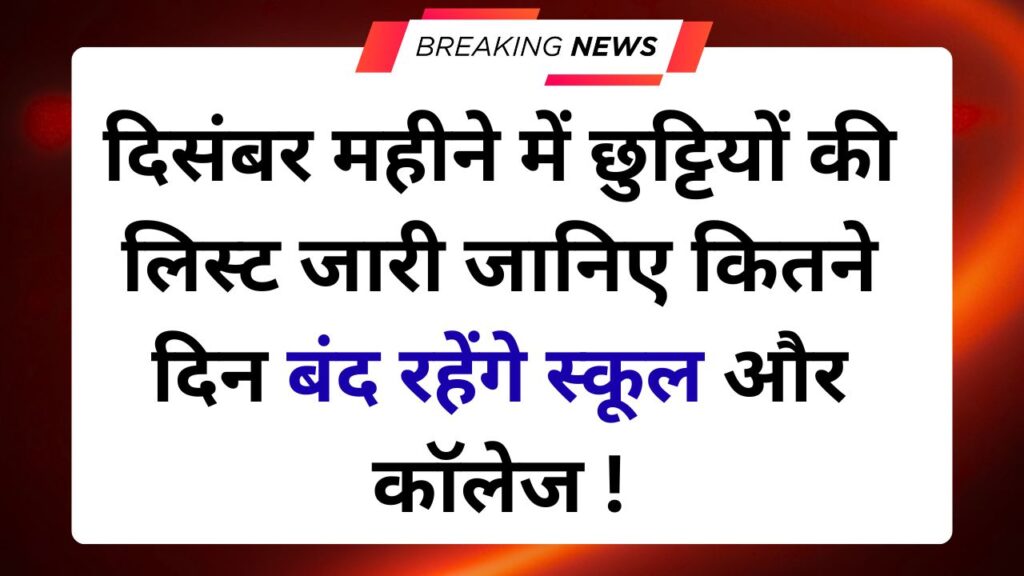 School Holiday December